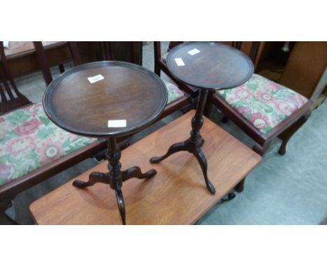 Two mahogany tripod wine tables