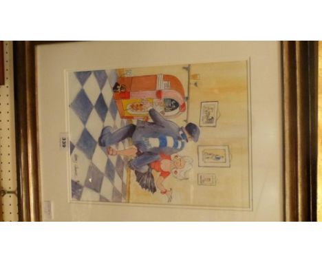 A limited edition print after Harry Caunce 'Playing Away'