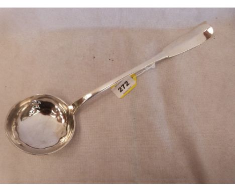 A French silver soup ladle. First or second quarter 19th century. 14'' long. 6ozs 10 dwts