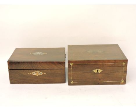 A Victorian mahogany decanter box, lacking interior, a jewellery box and a warming pan