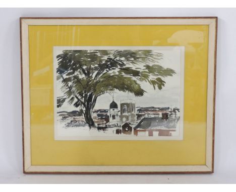 A R Morgan Hall (1900-1984)VIEW OF NORWICH, CIRCA 1947Pen and ink and watercolour25 x 35cm