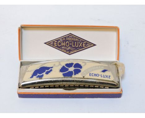 A 1930s Hohner Echo Luxe Harmonica, boxed