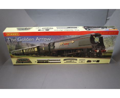 Boxed Hornby OO gauge R1119 The Golden Arrow DCC Ready train set with BR West Country Class Locomotive No 34039 Boscastle, co