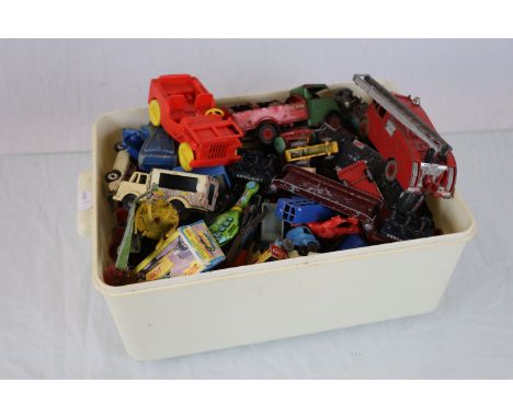 Good collection of circa 60's onwards diecast model vehicles to include Matchbox Lesney, Dinky, Corgi with tin plate Minic ex