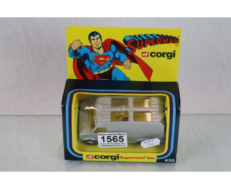 Boxed Corgi 435 Superman Van with no decals, diecast and box both excellent