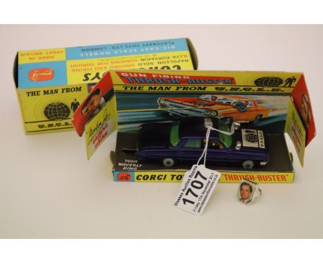 Boxed Corgi 497 The Man From UNCLE Thrushbuster with inner display stand, diecast vg, display stand excellent, outer box gd, 