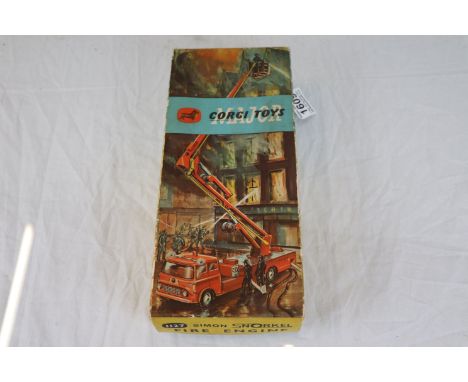 Boxed Corgi Major 1127 Simon Snorkel Fire Engine in gd condition, some paint chip, with instructions, box gd