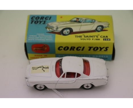 Boxed Corgi 258 The Saints Car Volvo P1800 diecast and decal vg, box gd