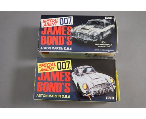 Boxed Corgi 04204 James Bond 007 Aston Martin DB5 and 04206 50th Anniversary ltd edn packaging verision by Hornby Hobbies, ap