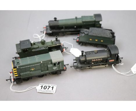 Four OO gauge locomotives to include Hornby GWR 2839, LMS 16030 & Diesel BR 08531 and Airfix GWR 1466 Tank Engine