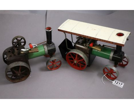 Two Mamod Steam Tractor TE1A's both showing some wear 