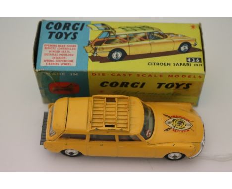Boxed Corgi 436 Citroen Safari ID19 good with paint chips, decal good, box fair to acceptable with tape repair to one end fla