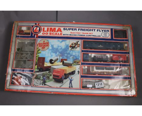 Boxed Lima OO gauge Super Freight Flyer train set with The Fife and Forfar Yeomanry engine