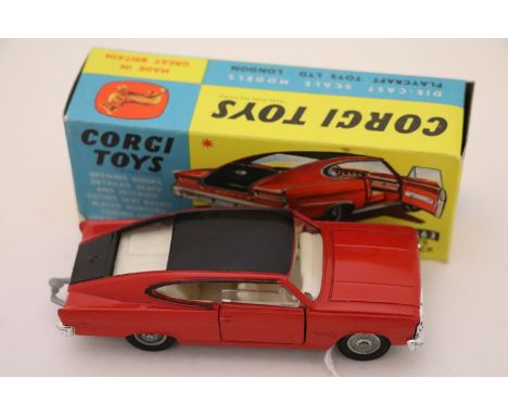 Boxed Corgi 263 Marlin by Rambler Sports Fastback in red & black with white interior, diecast excellent, box vg
