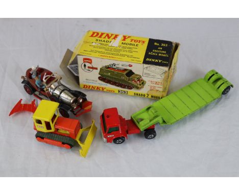 Group of vintage diecast model vehicles to include boxed Dinky Gerry Anderson's UFO 353 SHADO 2 Mobile with damaged tred, box