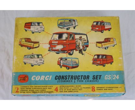 Boxed Corgi Gift Set 24 Constructor Set Commer ¾ Ton Chassis in good condition with some paint chips