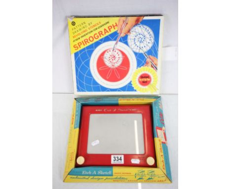 Original boxed Etch-a-Sketch magic screen and a boxed Spirograph 