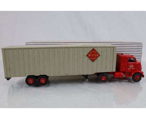 Boxed Dinky Supertoys 948 Tractor Trailer McLean, diecast vg, decals vg, box gd