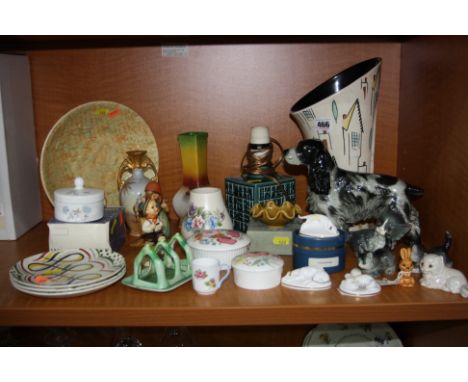 A GROUP OF CERAMICS, to include Beswick vase No.1370, Shelley toast rack, Goebel animals, Royal Worcester Country Life Series