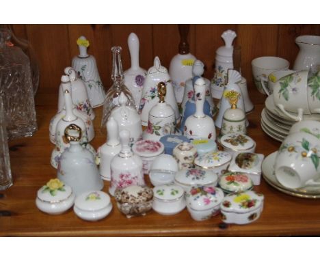 COLLECTORS BELLS AND TRINKET BOXES, Spode, Wedgwood, Aynsley, Hammersley etc