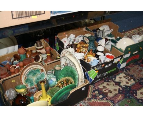 FOUR BOXES OF CERAMICS, to include Denby 'Greenwheat', Carltonware, Stoneware etc