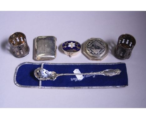 A SMALL COLLECTION OF ITEMS, to include trinket boxes, cruet set, etc