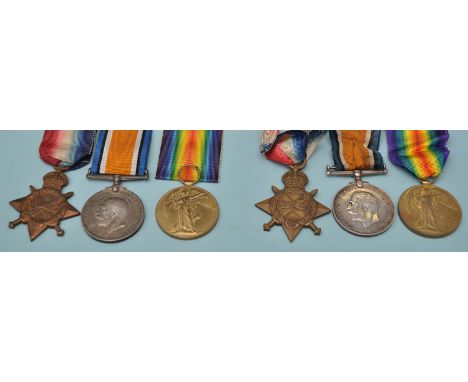 Royal Army Medical Corps: a group of three WWI General Service Medals awarded to: 59847 Private J. Davidson, 1914-15 Star, Wa