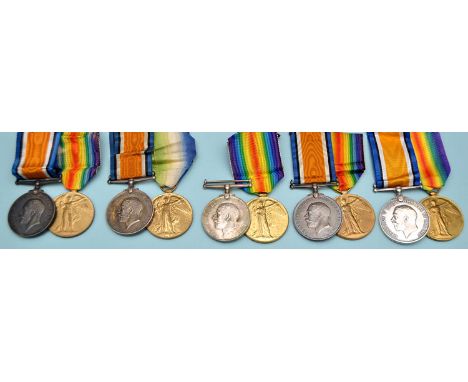 Five pairs of WWI General Service Medals awarded to men of The Royal Army Medical Corps, to include: 133848 Private J. Lamb; 