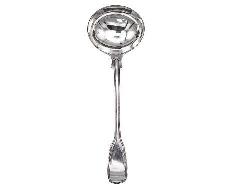 A Victorian silver fiddle thread pattern sauce ladle by Mary Chawner, London 1838, weight 2.32 toz.