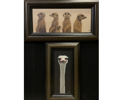 Jonathan Truss (British 1960), by and after, Meercats Family Portrait, signed, limited edition 78/195, print on canvas, 26cm 