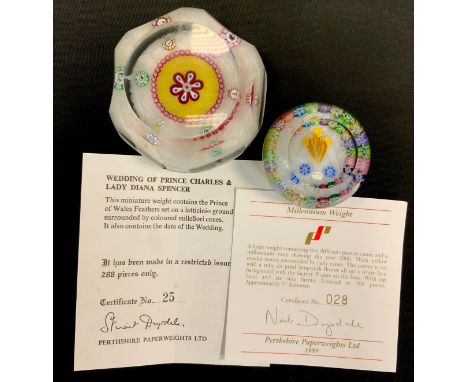 A Limited edition Stuart Drysdale Perthshire paperweights limited paperweight, Wedding of Prince Charles &amp; Lady Diana Spe