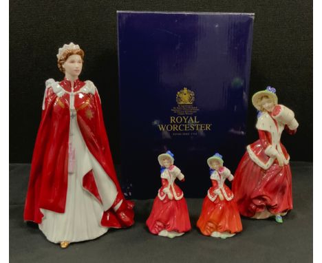 A Royal Worcester figure in Celebration of  The Queen’s 80th Birthday 2006, boxed; a Doulton figure of ‘Christmas Morn’ HN199