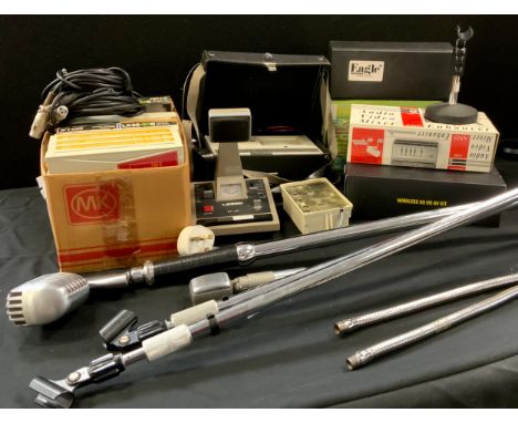 Audio Equipment - Gaikotsu GM-55 microphone and stand,  others Ribbon , Leson DT-251 base station dynamic microphone, Eagle p