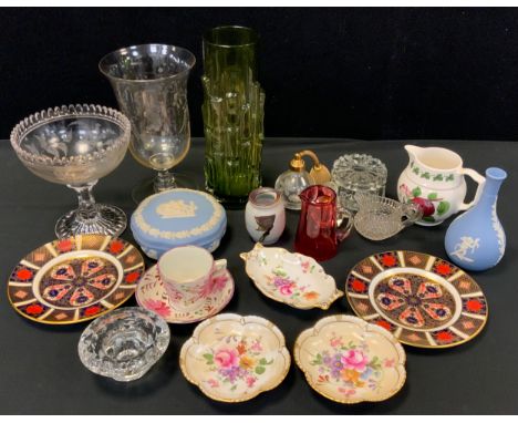 Ceramics and glass - Royal crown derby1128 Imari side plate, posies, trinket dishes, Wedgewood jasperware, Victorian edged gl