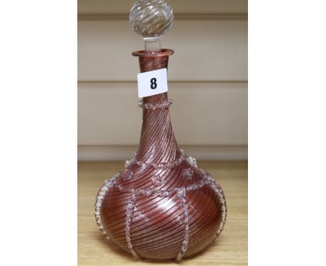 A Silvarti Venetian glass decanter and stopper