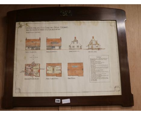 G. White, architect's design for an old English style cottage for The Dominion Dairy Company of Aylesbury, 53 x 71cm, in an A