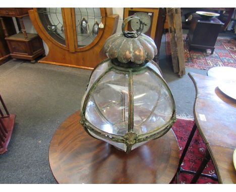 A Victorian globe street light with plastic panels, 50cm tall a/f