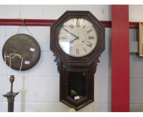 An Ansonia Amercian drop-dial wall clock and another mantel clock (2)