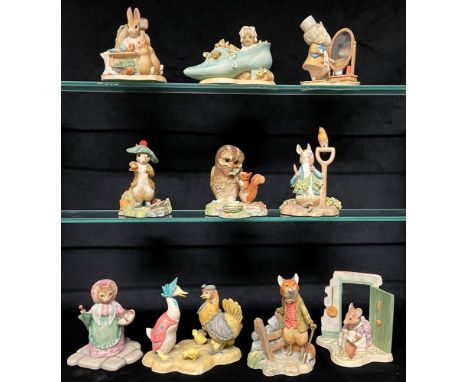 TEN BORDER FINE ARTS BEATRIX POTTER FIGURES:  BP11 'Mrs Rabbit at Work'; BP12 'The Amiable Guinea Pig'; BP13 'Old Woman who l