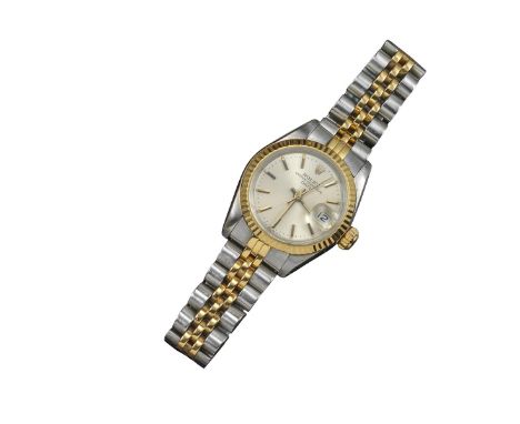 A lady's steel and gold Rolesor wristwatch by Rolex, the dial signed Rolex Oyster Perpetual, automatic movement, sweep second
