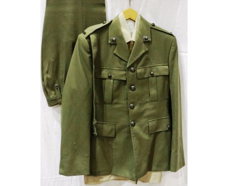 Royal Marines full dress uniform comprising of tunic, trousers, shirt and tie, approximate size M, trousers size number 12. P