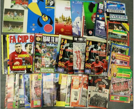 Selection of mixed football programmes including FA cup finals. P&amp;P Group 3 (£25+VAT for the first lot and £5+VAT for sub