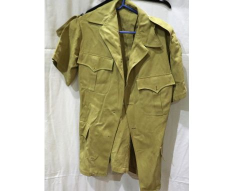 British WWII tropical issue tunic, lacking buttons and unbadged, approximate size S. P&amp;P Group 2 (£18+VAT for the first l