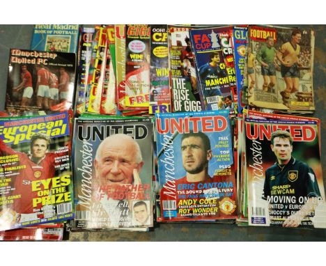 Approximately eighty 1990s Manchester United magazines. P&amp;P Group 3 (£25+VAT for the first lot and £5+VAT for subsequent 