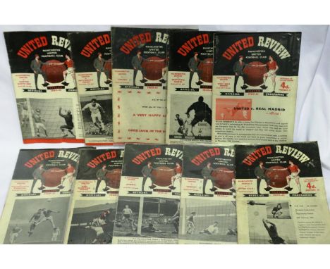 Ten Manchester United 1960-1961 programmes. P&amp;P Group 2 (£18+VAT for the first lot and £3+VAT for subsequent lots) 
