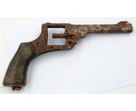 INERT WWI Battlefield-recovered relic, British 1918 pattern 455 Webley revolver. Vendor advised found near Picardy, France. T