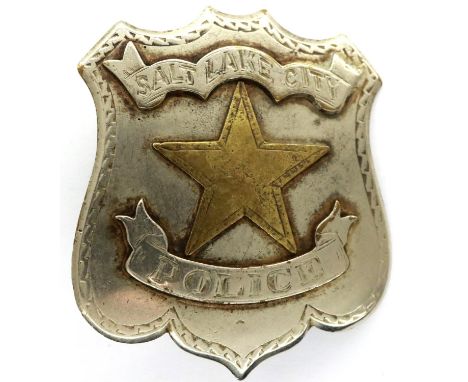 US Sheriff Department badge: Salt Lake City Police. P&amp;P Group 1 (£14+VAT for the first lot and £1+VAT for subsequent lots