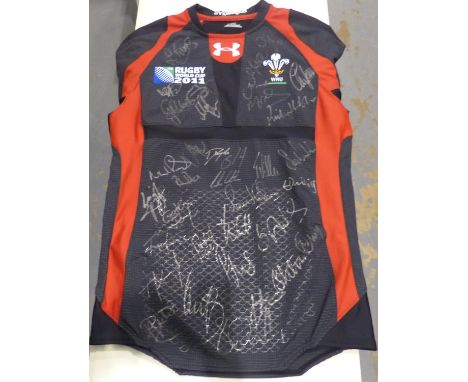 Welsh rugby union signed 2011 world cup shirt. P&amp;P Group 1 (£14+VAT for the first lot and £1+VAT for subsequent lots) 