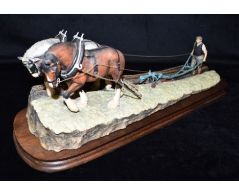 A LARGE BORDER FINE ARTS PLOUGHING GROUP,  model JH34 'Stout Hearts' Condition Report : good condition, no box Condition repo