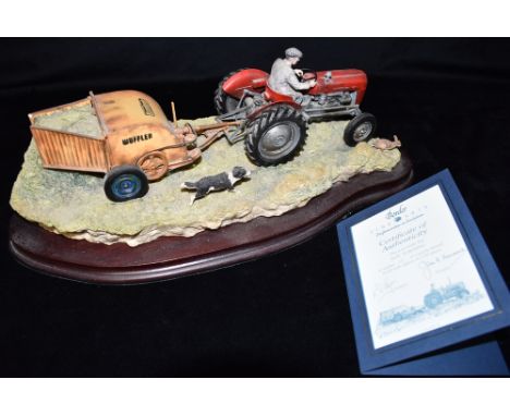 A  LARGE LIMITED EDITION BORDER FINE ARTS TRACTOR GROUP  'Hay Turning', numbered 735/1750, with Certificate of Authenticity C
